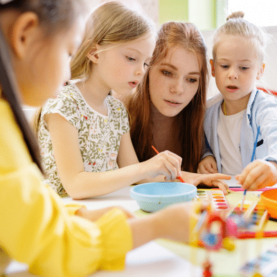 Commonwealth ent | richmond ent | midlothian ent 8 Children engaged in creative activities together, representing mouth breathing in children